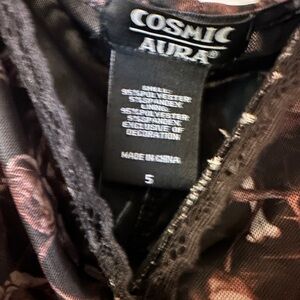 Cosmic Aura Black and Brown mesh top 90s inspired